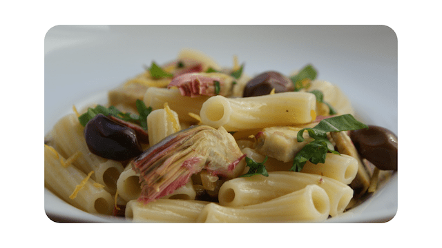 #041 – Maccheroni, artichauts, roquette, olives & citrons
