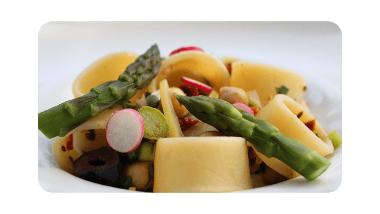 #058 – Calamarata, pointes d’asperges, pois chiches aux épices