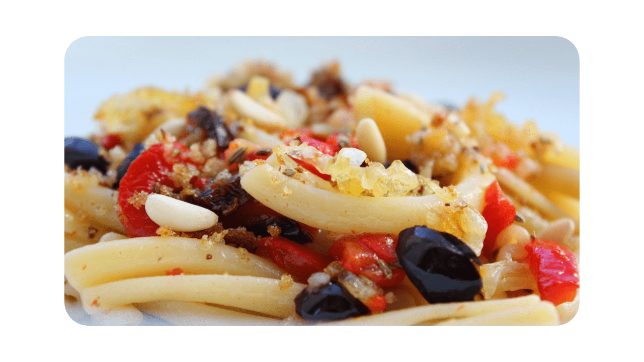 #075 – Casarecce, poivrons rouges & oignons