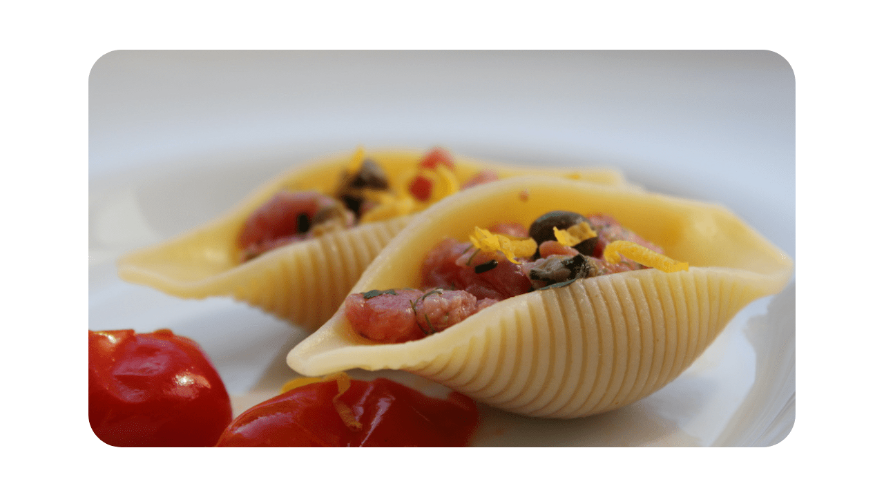 #086 – Conchiglie, tartare de thon aux herbes