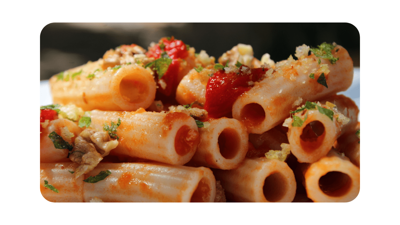 #106 – Tortiglioni, poivrons, tomates & noix