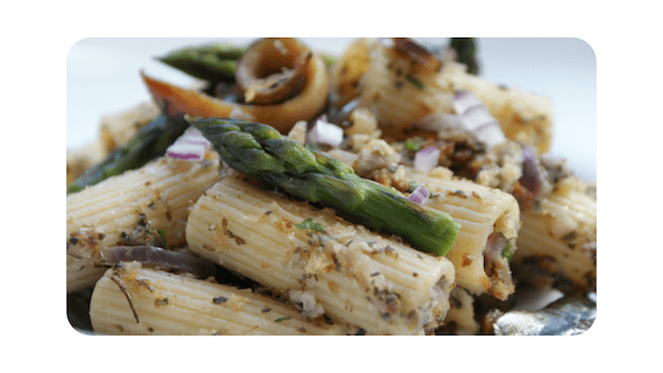 #160 – Rigatoni, anchois, asperges, citron