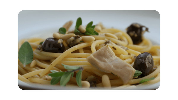 #169 – Spaghetti, lapin, olives & pignons