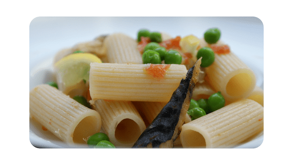 #172 – Tortiglioni, petits pois, maquereau, citron