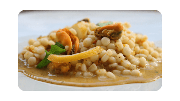 #215 – Fregola, crème de moules & citron