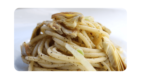 #218 – Bucatini, poulet, artichauts, origan