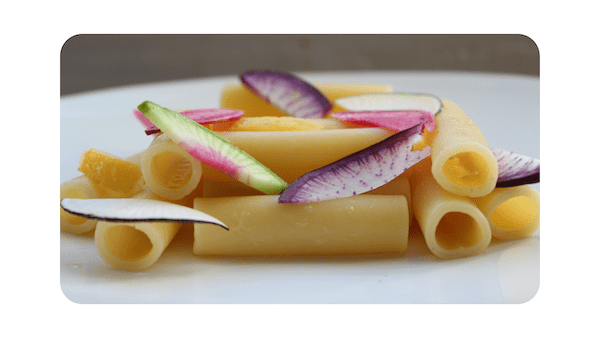 #226 – Zita tagliata, navets crus, radis noir, sauce anchois-citron