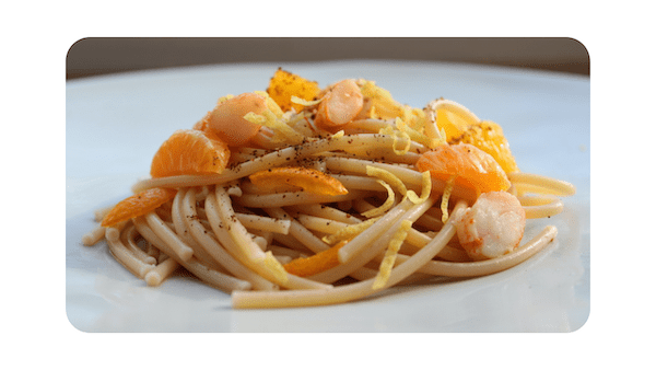 #227 – Bigoli, crevettes aux agrumes, sumac