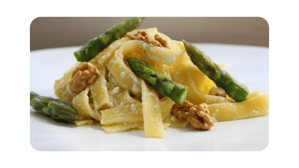 #232 – Tagliatelle, asperges, ricotta aux noix