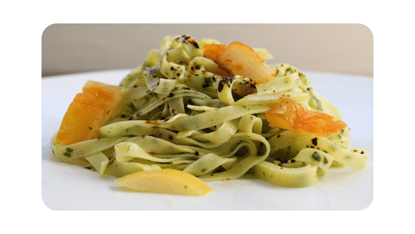 #245 – Fettuccine, roquette, haddock, citron confit, réglisse