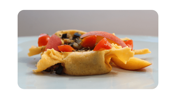 #257 – Caramelle aux aubergines, tomates & pêches